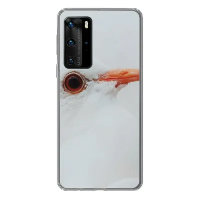 Produktbild von MuchoWow® Handyhülle Schutzhülle Hülle für Huawei P40 Pro Nahaufnahme einer weißen Taube Silikon Softcase Handy Hülle - Schutz