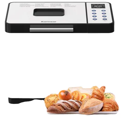 Zdjęcie produktu dla Maszyna do chleba, 20 programów, timer do 15 godzin, pojemność 2 kg, stal nierdzewna, wymiary: 354x258x287 mm