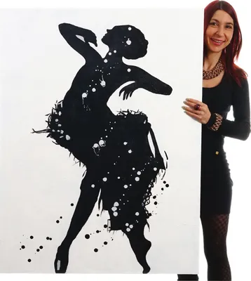 Produktbild von Ölgemälde Tänzerin, 100% handgemaltes Wandbild Gemälde XL, 120x90cm