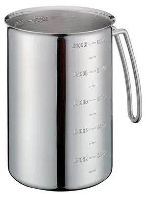 Edelstahl-Messbecher mit Henkel, 1 Liter, 16x13x15 cm