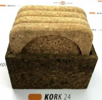 Obrázok produktu pre Kork Untersetzer Box Set dunkelbraun/hellbraun quadratisch, mit Ausfräsung