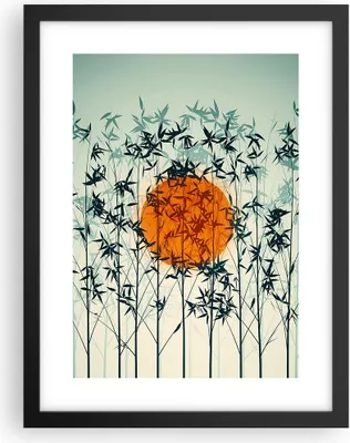 Produktbild von Gerahmtes Poster - Schwarzer Rahmen - Westen Sonne Gras - 30x40 cm - Wand Bild - Wanddeko - Wandbilder - Kunstposter - Wandposter - Bilderrahmen - Bilder - Kunstdruck - P2BPA30x40-5104