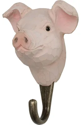 Produktbild von Wildlife Garden Decohook Wandhaken Schwein (handgeschnitzt)