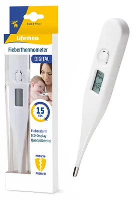Produktbild von Digitales FIEBERTHERMOMETER Weiss digital 13cm Fiebermesser Fieber Thermometer 80