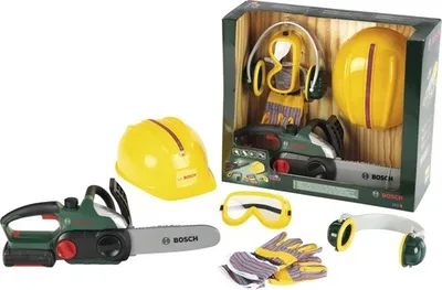 Image de Theo Klein Bosch Tronçonneuse Accessoires Scie à piles Son Lumière Accessoires de protection au travail Jouets d'enfants