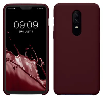 Produktbild von kwmobile Handyhülle für OnePlus 6 Hülle - Case Silikon - Kabelloses Laden - Schutzhülle Cover in Bordeaux Violett