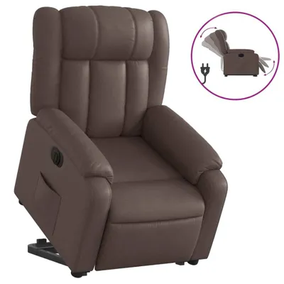 Produktbild von vidaXL Relaxsessel mit Aufstehhilfe Elektrisch Braun Kunstleder