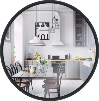 Produktbild von GOLD&CHROME Spiegel Rund Wandspiegel Modern Badspiegel - ∅ 83cm - Schwarz
