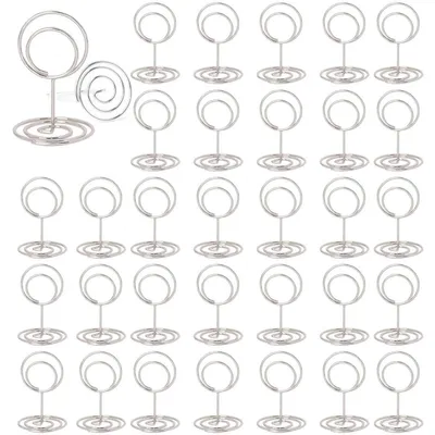 Produktbild von Tischkartenhalter Platzkartenhalter Namenshalter - Silber - 30 Stück - Metall - 50 mm hoch