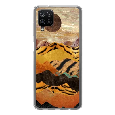 Produktbild von MuchoWow® Handyhülle Schutzhülle Hülle für Samsung Galaxy A12 Tigerdruck - Marmor - Gold Silikon Softcase Handy Hülle - Bild