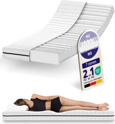 Matelas En Mousse Froide LINKHOO 200x180 Cm - Épaisseur 20 Cm, H3/H4, 7 Zones, Housse Lavable