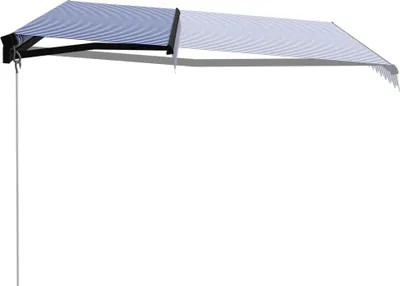 Obrázok produktu pre vidaXL ručne ovládaná markíza 450 x 300 cm modrá a biela