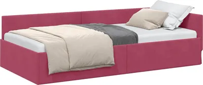 Immagine prodotto di vidaXL Struttura letto ad angolo con testiera rosso vino 90 cm x 190 cm in velluto