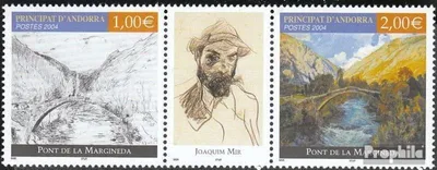 Produktbild von Briefmarken Andorra - Französische Post 2004 Mi 620-621 Dreierstreifen postfrisch Kunst