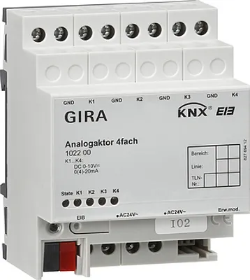 Produktbild von Gira 102200 Analogaktor 4fach KNX REG
