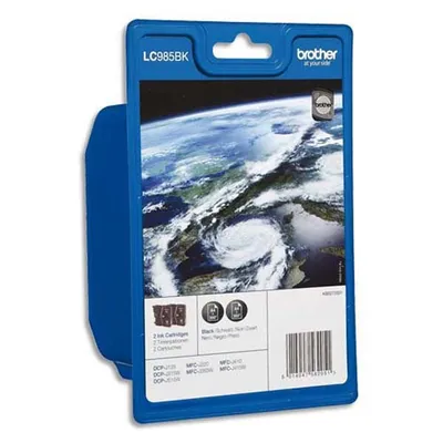 Produktbild von Brother LC985BKBP - 2er-Pack - Schwarz - original - Blisterverpackung - Tintenpatrone - für Brother DCP-J125, DCP-J140, DCP-J315, DCP-J515, MFC-J220, MFC-J265, MFC-J410, MFC-J415