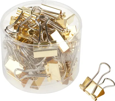 Produktbild von VBS Foldback Klammer 19 mm 40 Stück Büroklammern Papierklemmen Clips Gold