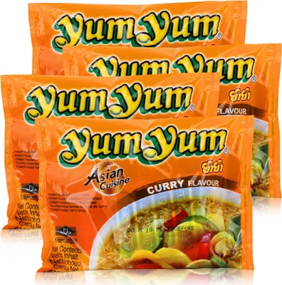 Produktbild von Yum Yum Instant Nudeln Curry 60g - Fertiggericht (4er Pack)