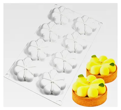 Produktbild von Blütenblatt-Silikonform für das Backen von runden Kuchen und Mousse