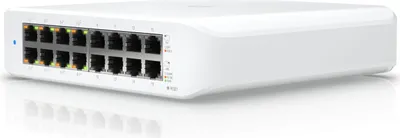 Zdjęcie produktu dla Ubiquiti UniFi Switch Lite 16 PoE, L2, Gigabit Ethernet (10/100/1000), Obsługa PoE, Montaż naścienny / rzutowanie na sufit