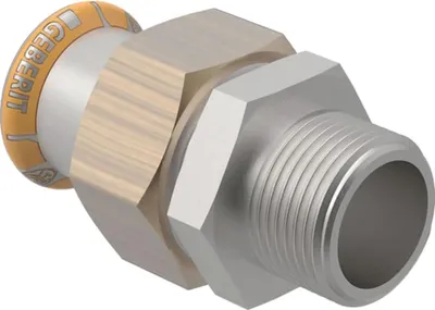 Produktbild von Geberit Mapress Therm Übergangsverschraubung mit Außengewinde, d=18mm, R=1/2″, 1 Stk.