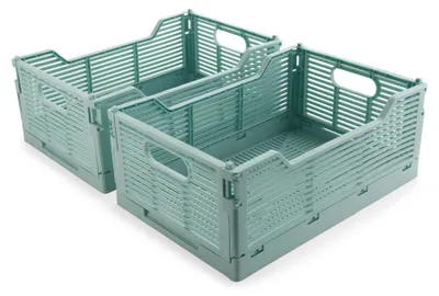 Productafbeelding van Solidchoice - Set van 2 Vouwbare Opbergdozen voor Thuis en Kantoor