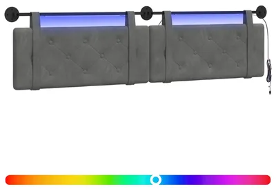 Produktbild von Hängendes Kopfteil Mit LED Licht Dunkelgrau Samt