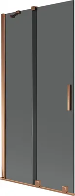 Zdjęcie produktu dla Parawan nawannowy Mexen Velar 95x150cm, grafit/różowe złoto