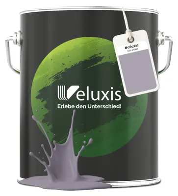 Produktbild von Wandfarbe Grau Lila Matt Innenfarbe – Deckkraft Klasse 1, VOC-frei, Ohne Grundierung, Tropfarm – Wohnzimmer & Schlafzimmer – 5L – Veluxis (Ash Violet)