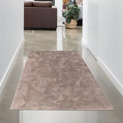 Produktbild von Teppich taupe Hasenfell-Optik elegant weich mit feinem Schimmer modern Größe - 60 x 110 cm