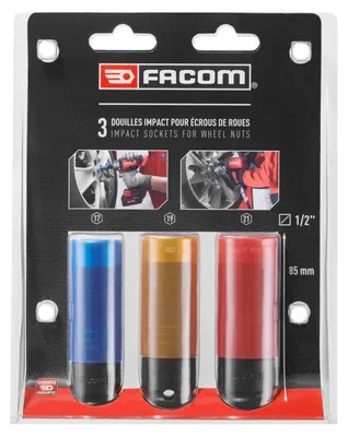 Image de Jeu de 3 douilles longues FACOM NSI.3LPB pour clés à chocs 1/2"