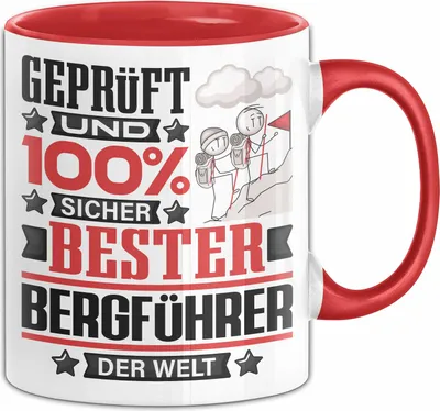 Produktbild von Bergführer Geschenk Lustiger Spruch für Bergführer Geschenkidee Bester Bergführer Der Welt (Rot)