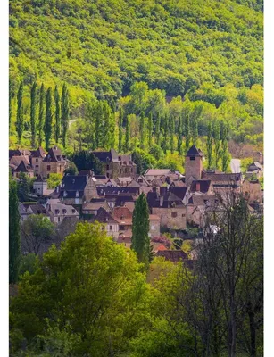 Image de Tableau sur toile village d'Autoire 65x97 cm, Tableau mural moderne pour décoration intérieure