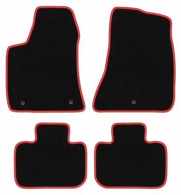 Produktbild von Fußmatten Velours Schwarz/Rot für Dodge Charger LD 2011-2020 Set 4-tlg