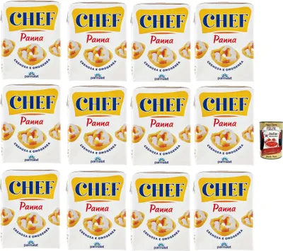 Produktbild von Parmalat Panna chef Sahne per cucinare Kochcreme creme fur Koch, double cream for cooking 12x 200ml + Italian Gourmet polpa 400g