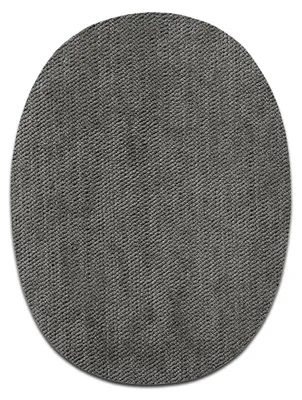 Produktbild von Mono Quick Stoffflicken Oval Grau 2 Stück - Aufnäher, Bügelbild, Aufbügler, Applikationen, Patches, Flicken, zum aufbügeln, Größe: 11,2 x 8,5 cm