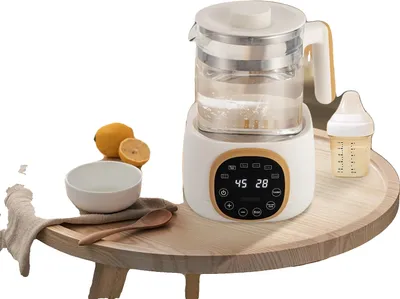 Obrázek produktu pro Ohřívač lahví, objem 1,3 l, výkon 600 W, teplotní rozsah 37–95 °C, celková výška 24,8 cm, hlučnost 45 dB