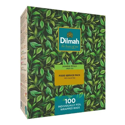Produktbild von Dilmah – Jasmin – 100 Teebeutel – Grüner Tee mit Jasmin – Teeblätter handgepflückt in Sri Lanka – Blumig & Zart (150 g)
