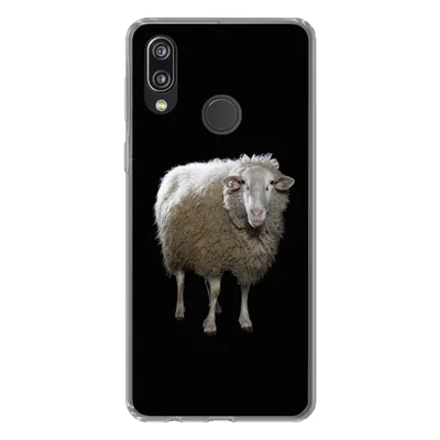 Produktbild von MuchoWow® Handyhülle Schutzhülle Hülle für Huawei P20 Lite (2020) Schafe - Nutztiere - Schwarz Silikon Softcase Handy Hülle - Kartenhalter