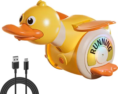 Produktbild von Krabbelente Baby Spielzeug Wiederaufladbares Sensorik Spiel fuer Babys & Kleinkinder,Foerderung Krabbeln & Tummy Time Toys,Gelb