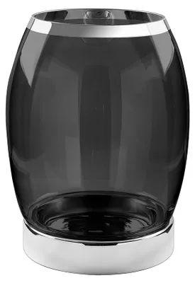 Produktbild von YORK Windlicht - H.29cm x D.22cm - silber/smoke - Eisen/Glas