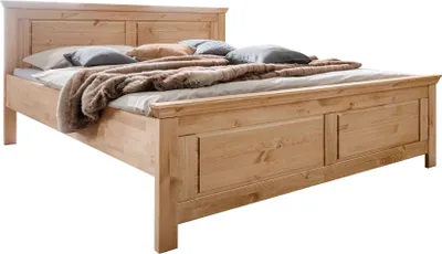 Produktbild von Bett "SZ-0079" aus Kiefernholz geölt und gebeizt in eiche. Abmessungen (BxHxT) 192x98x209 cm