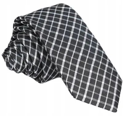 Produktbild von Rene ChagalHerren Krawatte Jacquard kariert Schwarz