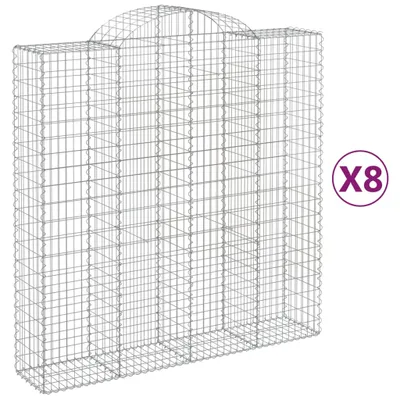 Produktbild von Gabionen mit Hochbogen 8 Stk. 200x50x200/220cm Verzinktes Eisen