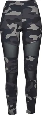 Produktbild von Urban Classics Leggings Damen Ladies Camo Tech Mesh Leggings darkcamo/schwarz XXL