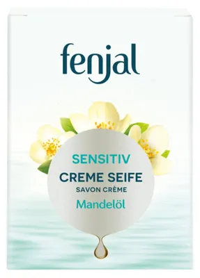 Zdjęcie produktu dla Fenjal Mydło kremowe Sensitive z formułą nawilżającą z olejkiem migdałowym 100g