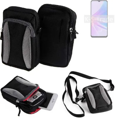 Produktbild von K-S-Trade Holster Schutz Hülle kompatibel mit Oppo A78 5G Handy Hülle Gürteltasche Umhängetasche mit Zusatzfach schwarz