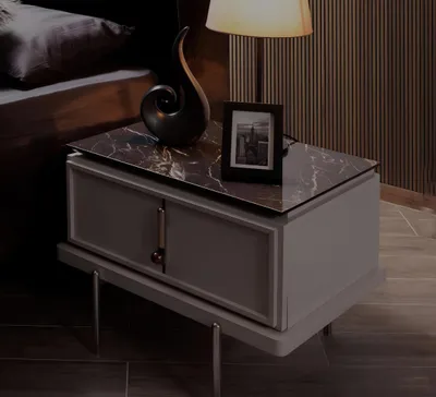 Produktbild von Moderne Schwarz-Weiße Schlafzimmer Möbel Polsterbett Nachttische 4tlg
