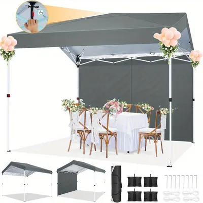 Immagine prodotto di Tenda pop-up - Tenda da campeggio - Tenda a gazebo - Tenda da giardino - Tenda per eventi - Grigia - 3,05 x 3,05 m