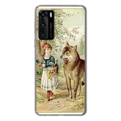Produktbild von MuchoWow® Handyhülle Schutzhülle Hülle für Huawei P40 Wolf - Rotkäppchen - Wald Silikon Softcase Handy Hülle - Handytasche